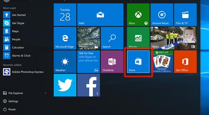 Surfs the Windows 10 app store