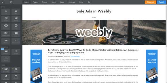 Can I install any page or site for a Weebly Website